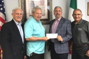 PHOTO CAPTION: Dr. Manny Alfano, IAOVC Founder and President, accepting litigation financial grant from UNICO Anti-Bias Committee. (l to r) – James Scanelli, UNICO Anti-Bias Chair; Dr. Manny Alfano; Frank Defrank, UNICO President; Sal Benvinute, UNICO E