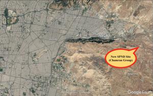 Location of new site of SPND east of Tehran