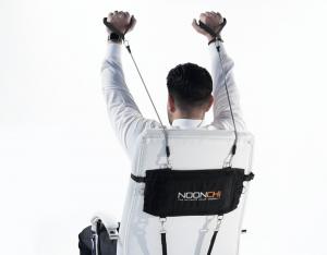 Making the most of resistance training with two sets of Noonchi weighted bands, the newest version turns a humdrum workday, or sedentary time, into a way to keep fit.