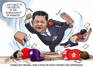 Today an international educational ad campaign by Stop Fighting Start Voting (SFSV) was launched to highlight President Xi Jinping’s use of tyranny and oppression to suppress democracy, the right to self-determination, and basic human rights