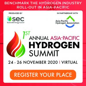 Industry leaders from the aviation, shipping, heavy industry, transport, investment and other sectors are set to meet with government representatives at the 1st Annual Asia-Pacific Hydrogen Summit on 24-26 November 2020 with the common goal of sharing advancements and discussing cross-sector partnerships that could accelerate the hydrogen industry roll-out in the region 1st Annual Asia-Pacific Hydrogen Summit Banner